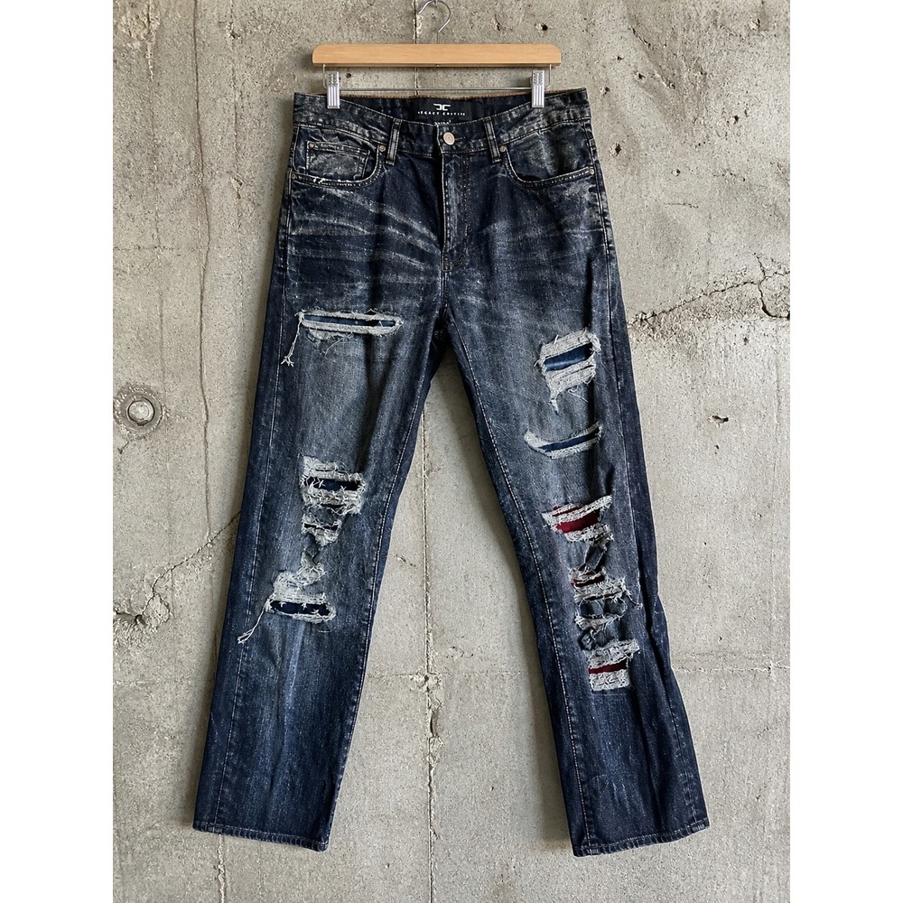 Legacy Edition Aaron Jeans Mens 36x24 Distressed Ripped Patriotic Y2K Grunge